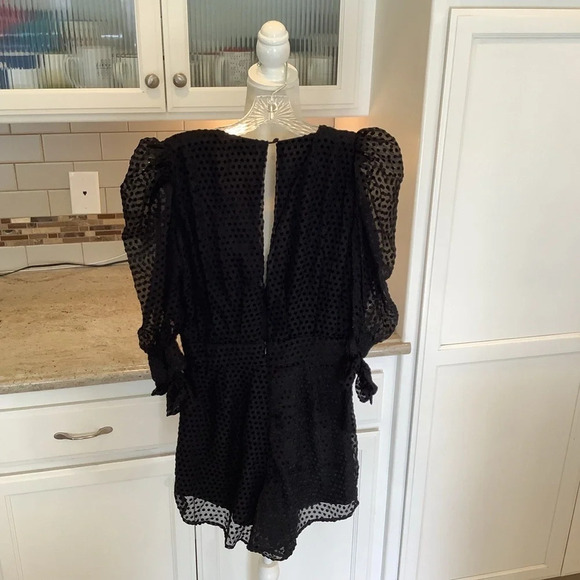 Eggie Black Romper Swiss Dot Size Small - Picture 3 of 10